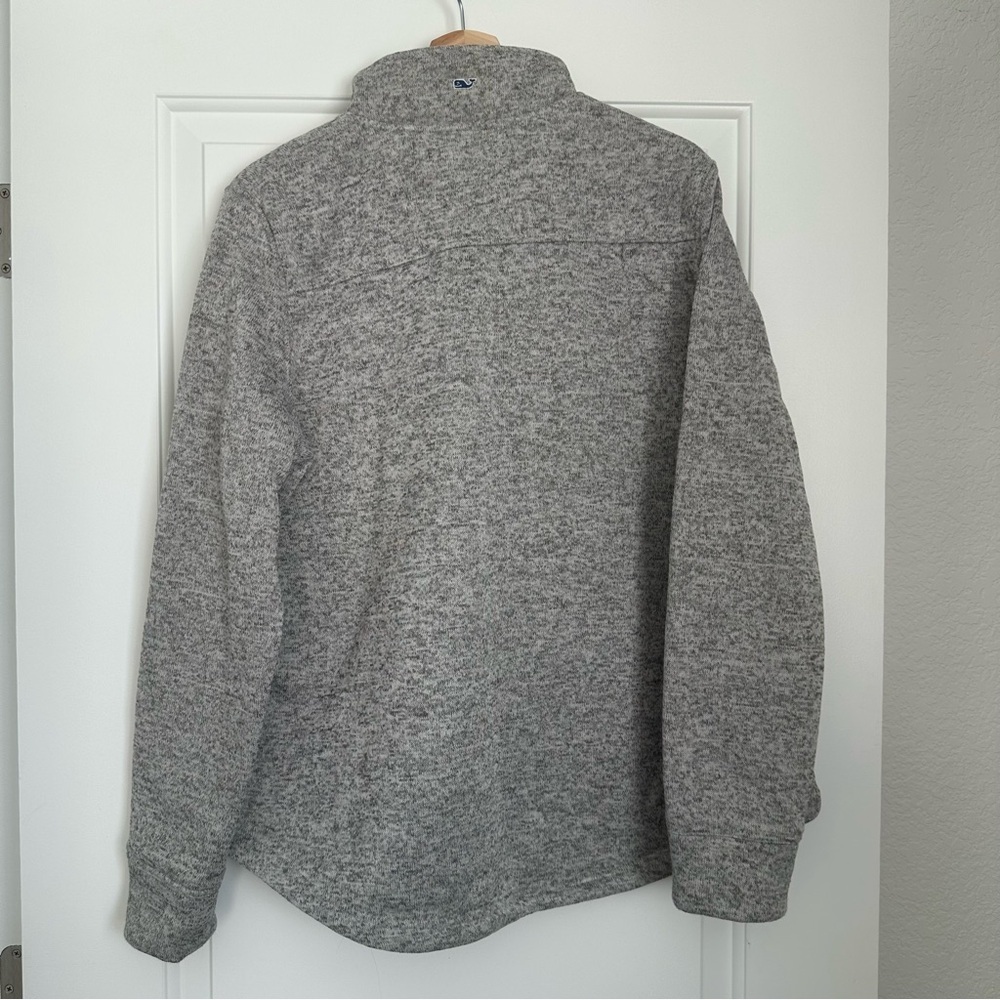 Vineyard Vines Woman’s Heathered Gray Zip-Up Sweater Pullover - Picture 2 of 7